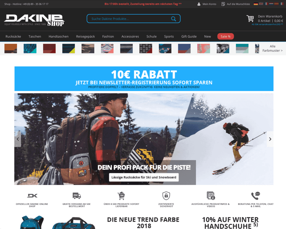 Доставка Dakine в Россию