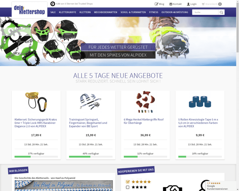 Доставка Klettershop в Россию