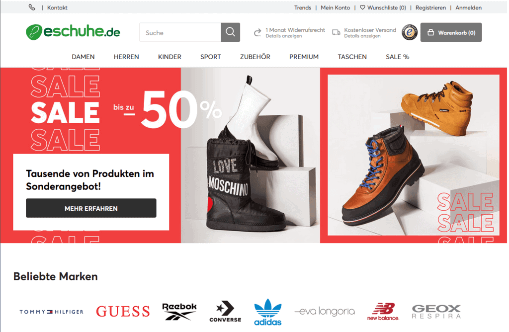 Доставка eSchuhe в Россию