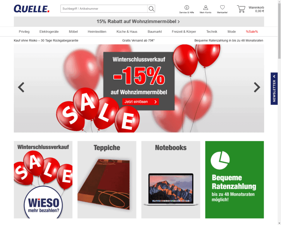 Доставка Quelle в Россию