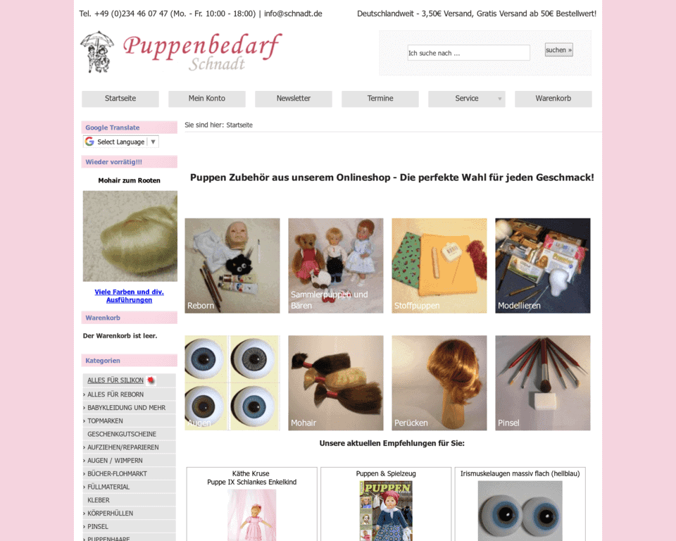 Доставка Puppenbedarf Schnadt в Россию