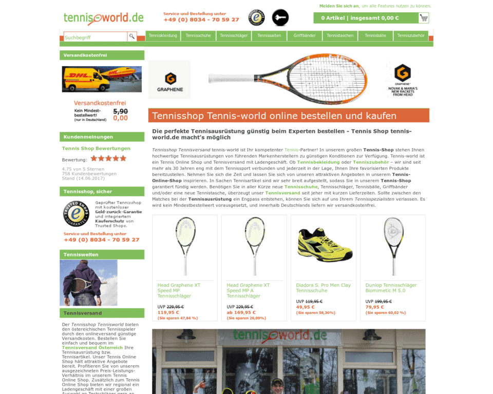 Доставка Tennis World в Россию