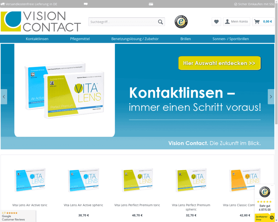 Доставка Vision Contact в Россию